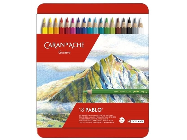 Een Caran d'Ache Pablo kleurpotloden 18 stuks set koop je bij Terpen Tijn