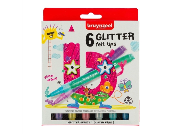 Een Glitter viltstiften set 6 stuks koop je bij Terpen Tijn