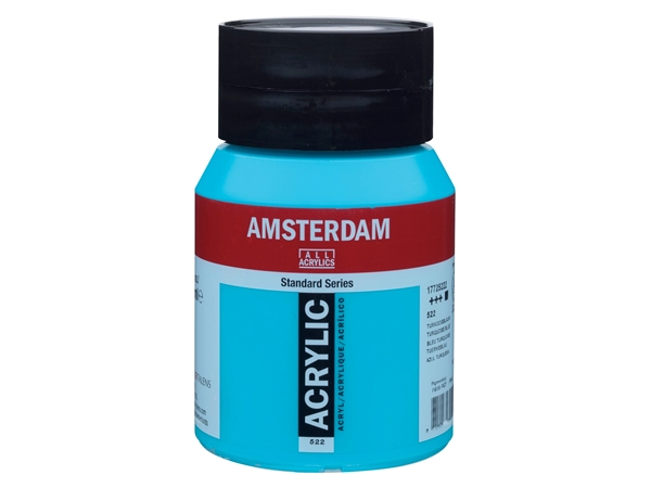 Een Acrylverf Amsterdam 500 ml 522 turquoise blauw koop je bij Terpen Tijn