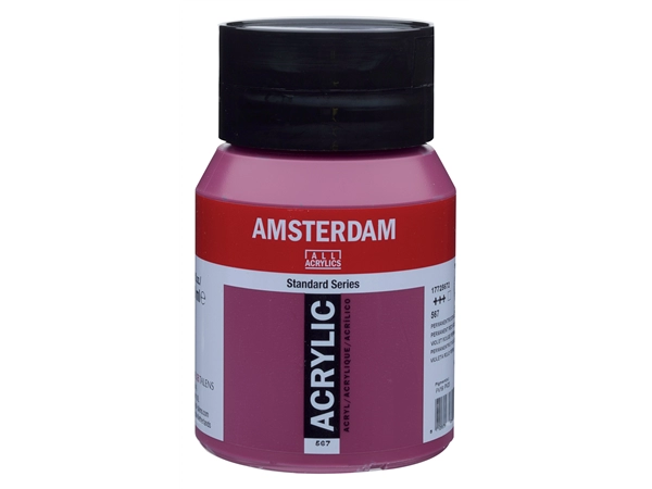 Een Acrylverf Amsterdam 500 ml 567 permanent rood violet koop je bij Terpen Tijn