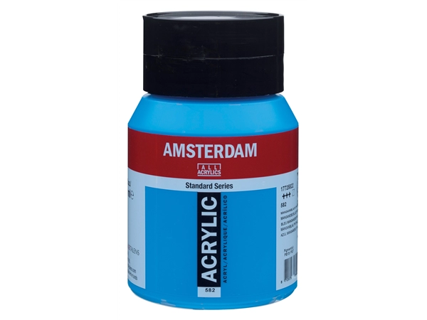 Een Acrylverf Amsterdam 500 ml 582 manganese blauw phtalo koop je bij Terpen Tijn