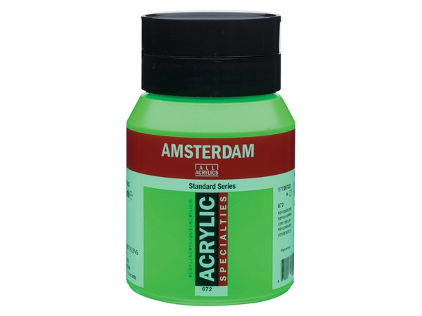 Een Acrylverf Amsterdam 500 ml 672 reflex groen koop je bij Terpen Tijn