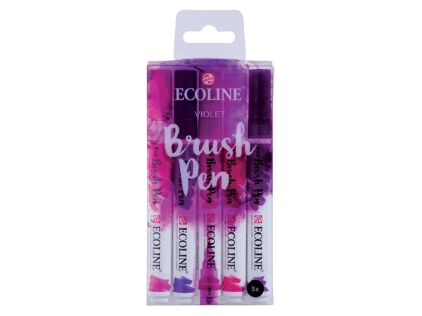 Een Ecoline brushpen 5 stuks violet set koop je bij Terpen Tijn