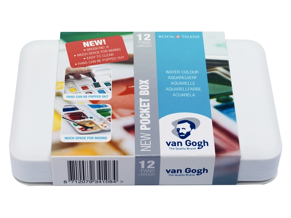 Een Van Gogh aquarelverf 12 napjes + penseel set Pocket Box koop je bij Terpen Tijn