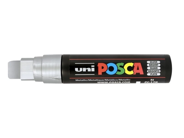 Een Posca verfmarker 17K 15 mm zilver koop je bij Terpen Tijn