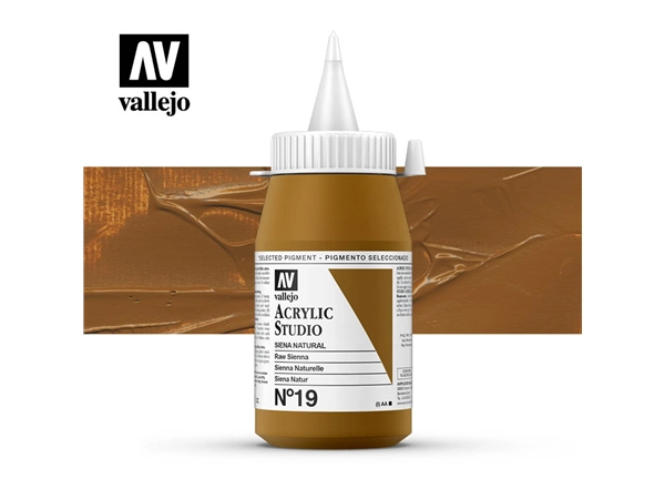 Een Acrylverf Vallejo 500 ml raw sienna 19 koop je bij Terpen Tijn