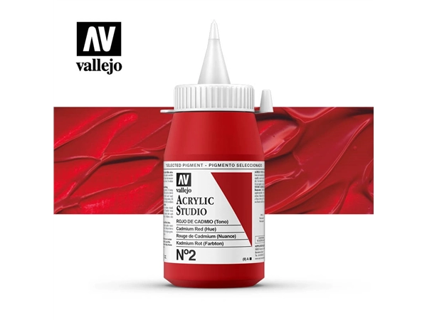 Een Acrylverf Vallejo 500 ml cadmium red hue 2 koop je bij Terpen Tijn