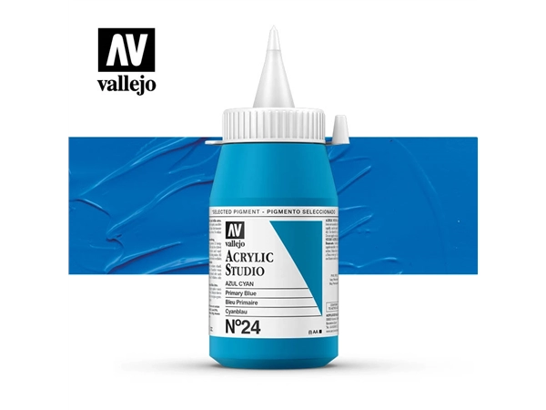 Een Acrylverf Vallejo 500 ml primary blue 24 koop je bij Terpen Tijn