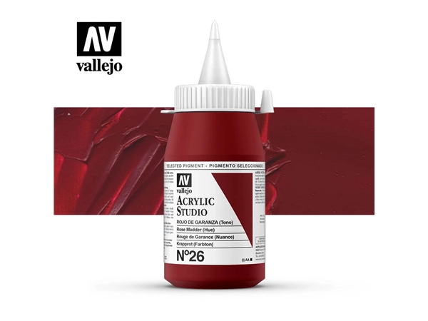 Een Acrylverf Vallejo 500 ml rose madder 26 koop je bij Terpen Tijn