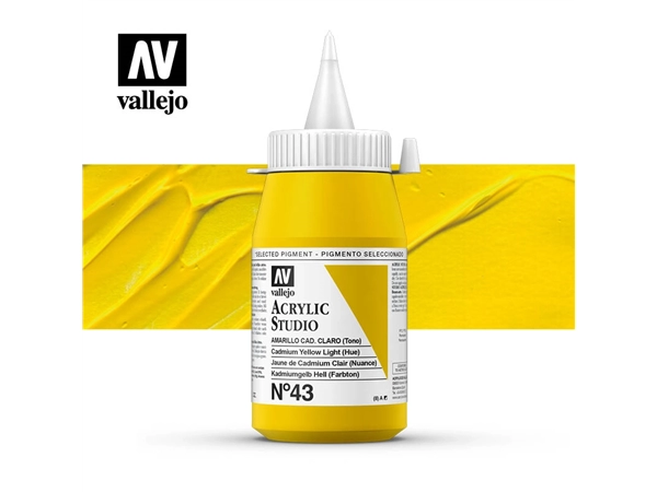 Een Acrylverf Vallejo 500 ml cadmium yellow light 43 koop je bij Terpen Tijn