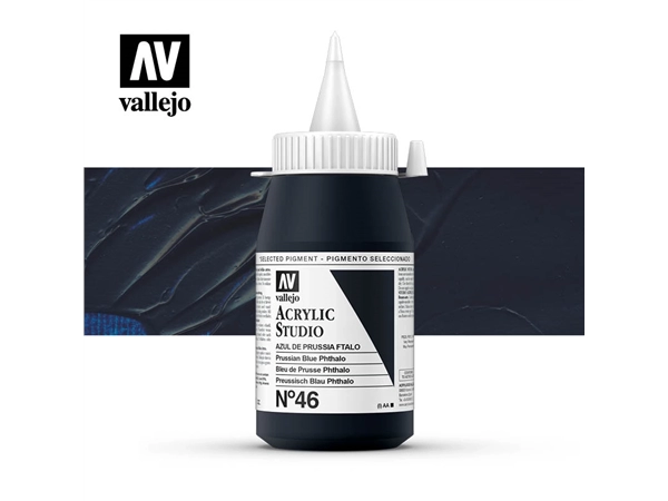 Een Acrylverf Vallejo 500 ml prussian blue 46 koop je bij Terpen Tijn