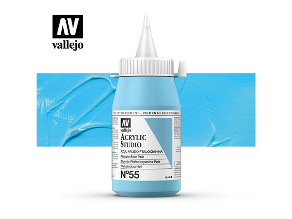 Een Acrylverf Vallejo 500 ml phtalo blue pale 55 koop je bij Terpen Tijn