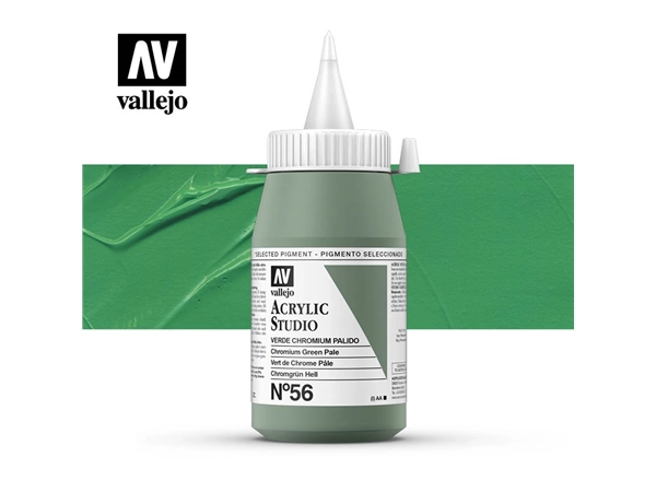 Een Acrylverf Vallejo 500 ml chromium green pale 56 koop je bij Terpen Tijn