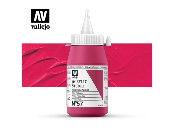 Een Acrylverf Vallejo 500 ml rose red 57 koop je bij Terpen Tijn