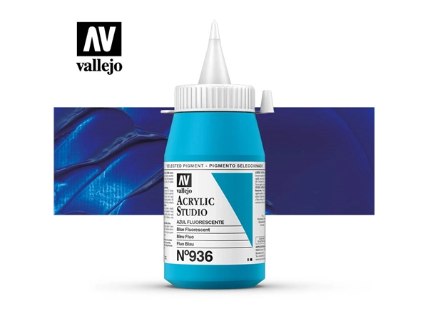 Een Acrylverf Vallejo 500 ml blue fluorescent 936 koop je bij Terpen Tijn