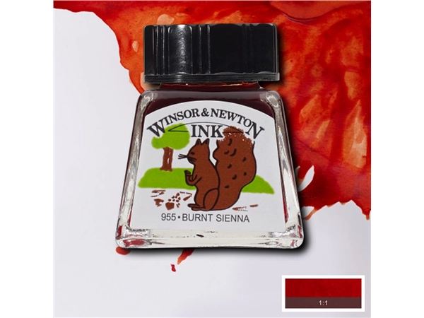 Een Tekeninkt Winsor & Newton 14 ml 074 burnt sienna koop je bij Terpen Tijn