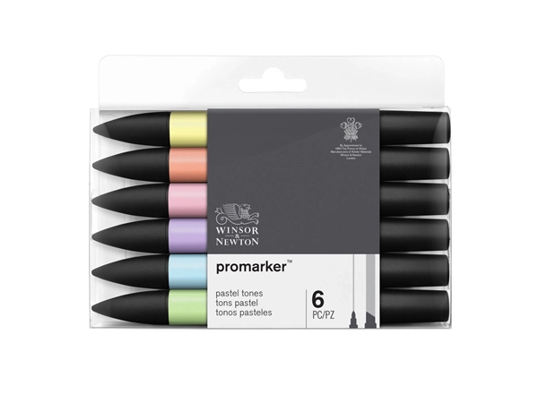 Een Winsor & Newton Promarkerset 6 pastel tones koop je bij Terpen Tijn