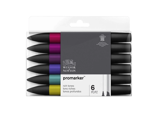 Een Winsor & Newton Promarker set 6 rich tones koop je bij Terpen Tijn