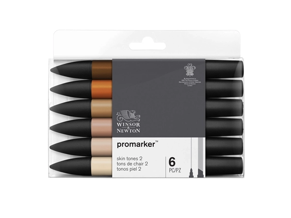 Een Winsor & Newton Promarker set 6 skintones 2 koop je bij Terpen Tijn