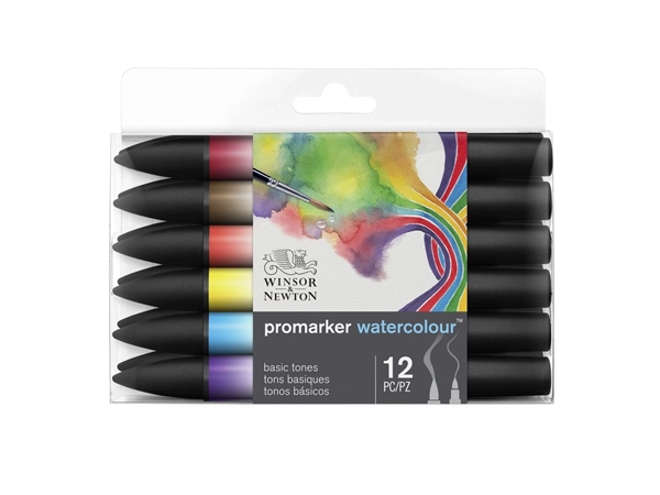 Een Winsor & Newton Promarker watercolour set 12 basic koop je bij Terpen Tijn