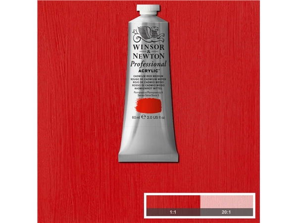 Een Winsor & Newton Professional Acrylic Colour 60ml 099 cadmium red medium koop je bij Terpen Tijn