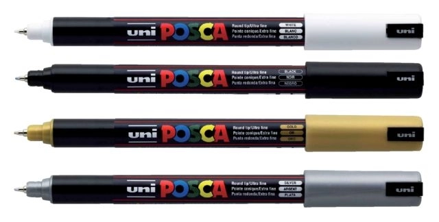 Een Posca verfmarker 1MR 0.7 mm goud koop je bij Terpen Tijn