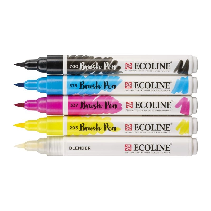 Een Ecoline brushpen set 5 stuks primair koop je bij Terpen Tijn