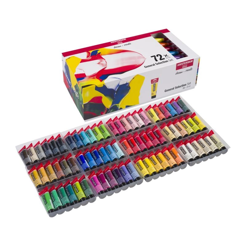 Een Amsterdam acrylverf 72 tubes 20 ml set Standard Series koop je bij Terpen Tijn