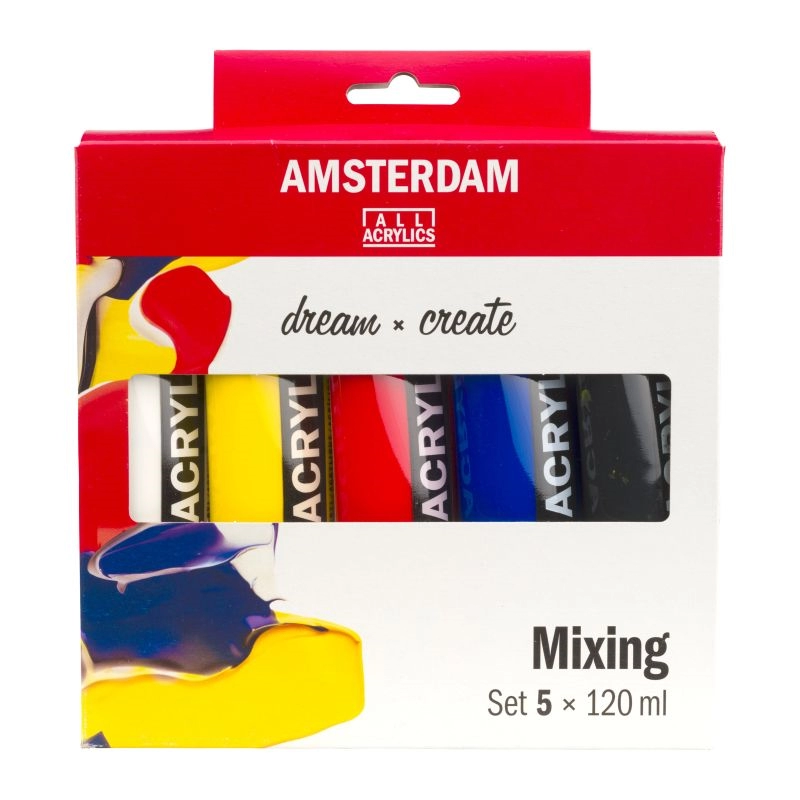 Een Amsterdam acrylverf 5 tubes 120 ml Mixing Set koop je bij Terpen Tijn