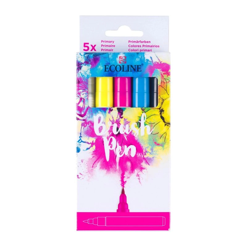 Een Ecoline brushpen set 5 stuks primair koop je bij Terpen Tijn