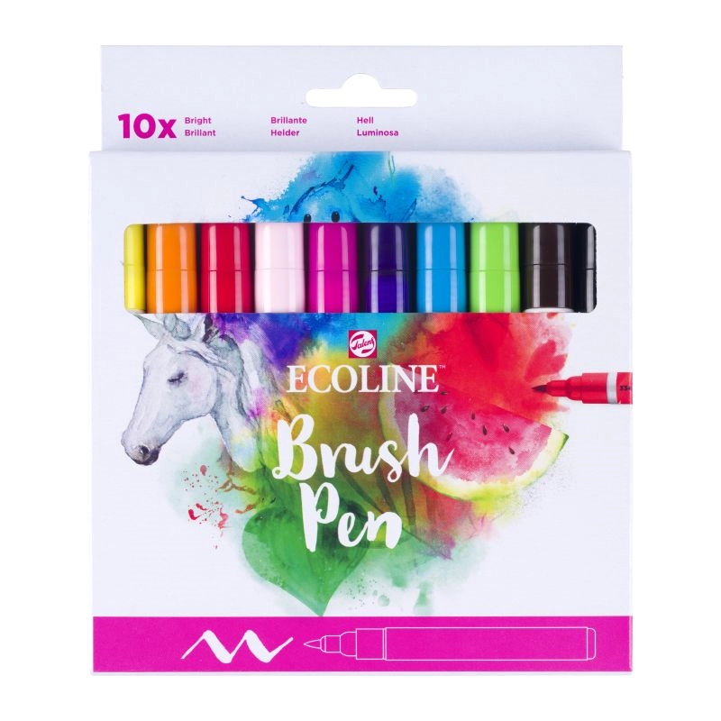 Een Ecoline brushpen set 10 stuks helder koop je bij Terpen Tijn