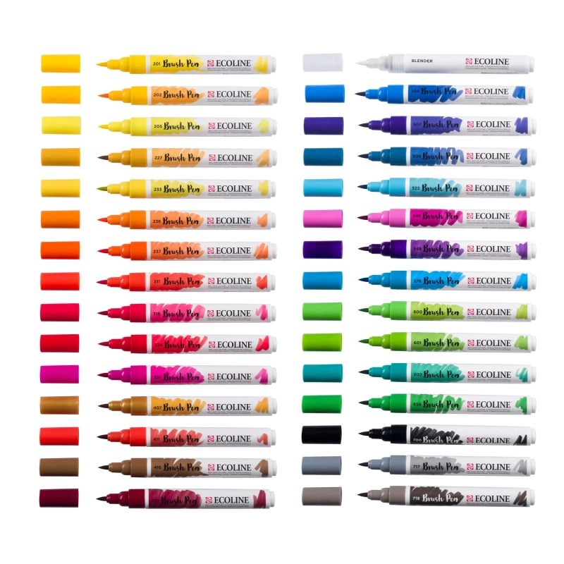 Een Ecoline brushpen set 30 stuks primair koop je bij Terpen Tijn