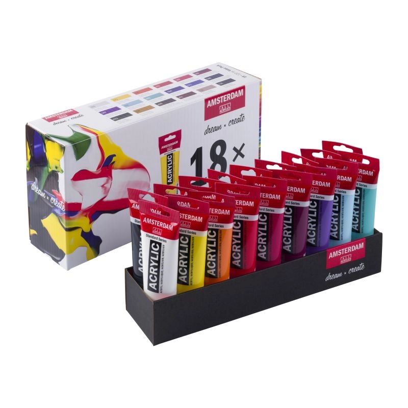 Een Amsterdam acrylverf Value pack 18x120ml koop je bij Terpen Tijn