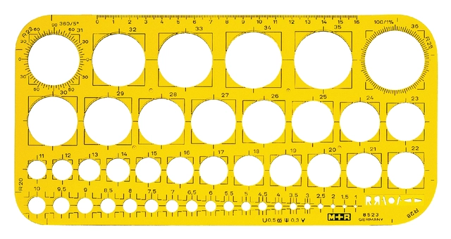Een Cirkel sjabloon 1-36 mm M+R 8523 koop je bij Terpen Tijn