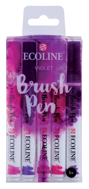 Een Ecoline brushpen 5 stuks violet set koop je bij Terpen Tijn