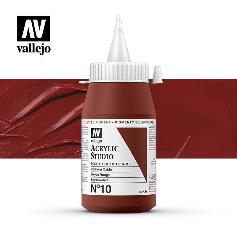 Een Acrylverf Vallejo 500 ml red iron oxide 10 koop je bij Terpen Tijn