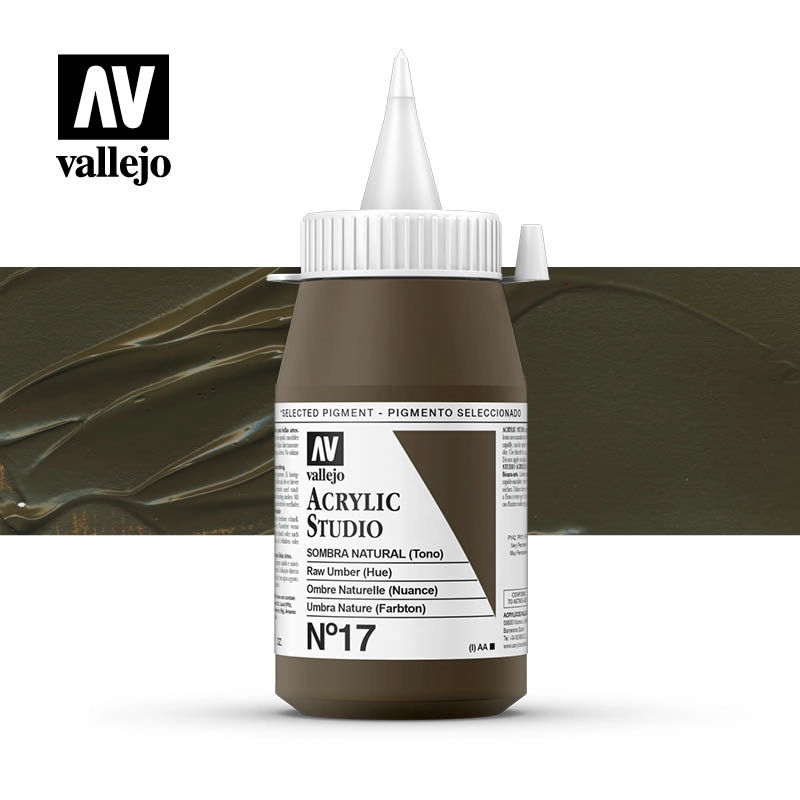 Een Acrylverf Vallejo 500 ml raw umber 17 koop je bij Terpen Tijn