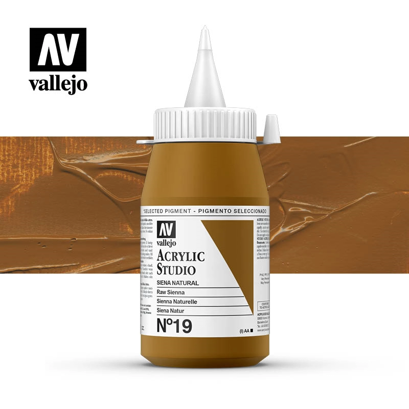 Een Acrylverf Vallejo 500 ml raw sienna 19 koop je bij Terpen Tijn