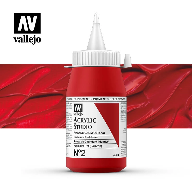 Een Acrylverf Vallejo 500 ml cadmium red hue 2 koop je bij Terpen Tijn