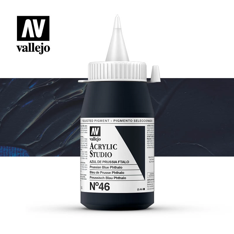 Een Acrylverf Vallejo 500 ml prussian blue 46 koop je bij Terpen Tijn