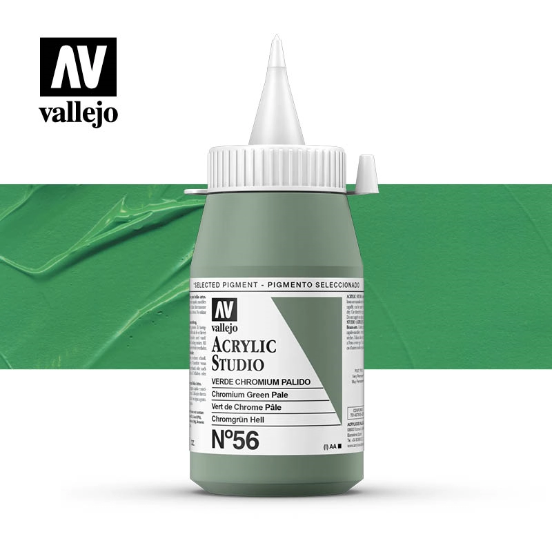 Een Acrylverf Vallejo 500 ml chromium green pale 56 koop je bij Terpen Tijn