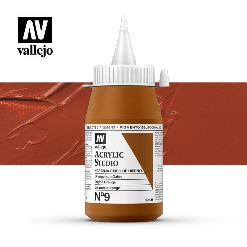 Een Acrylverf Vallejo 500 ml orange iron oxide 9 koop je bij Terpen Tijn