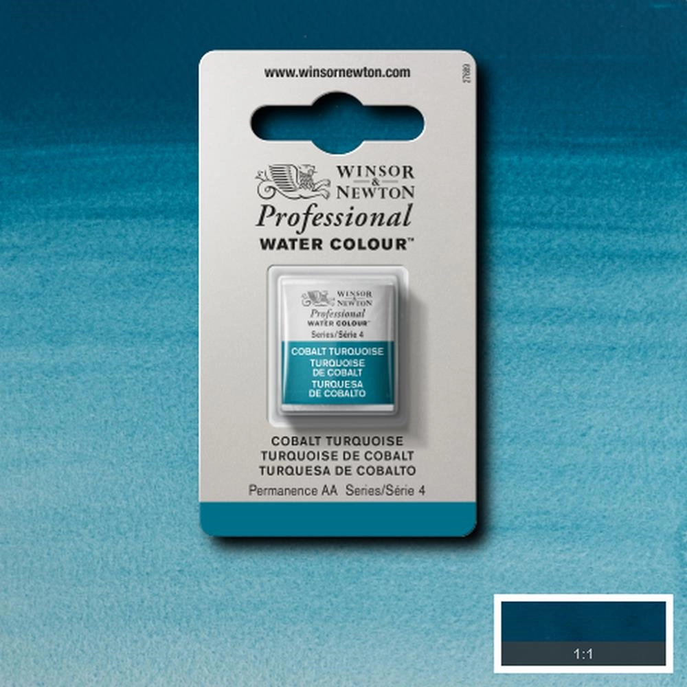 Een Aquarelverf Winsor & Newton Artists half pan 190 coblat turquoise koop je bij Terpen Tijn