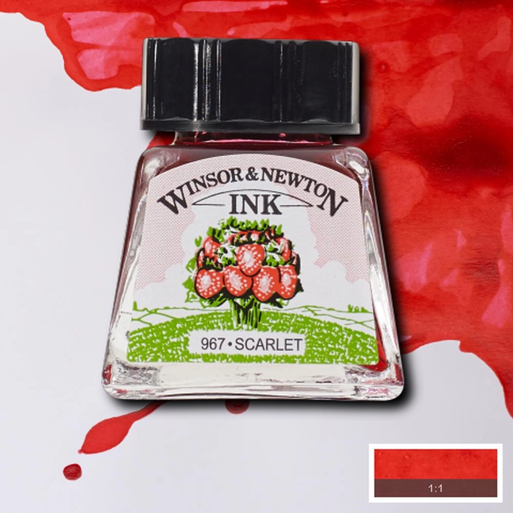 Een Tekeninkt Winsor & Newton 14 ml 601 scarlet koop je bij Terpen Tijn