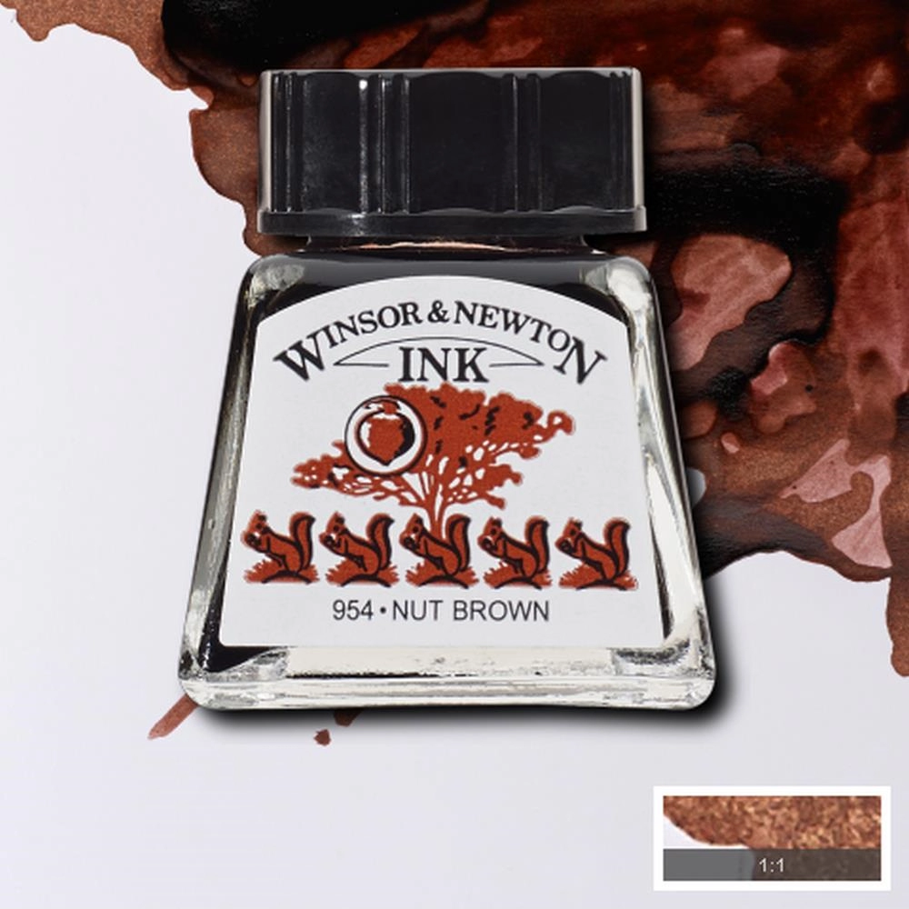 Een Tekeninkt Winsor & Newton 14 ml 441 nut brown koop je bij Terpen Tijn