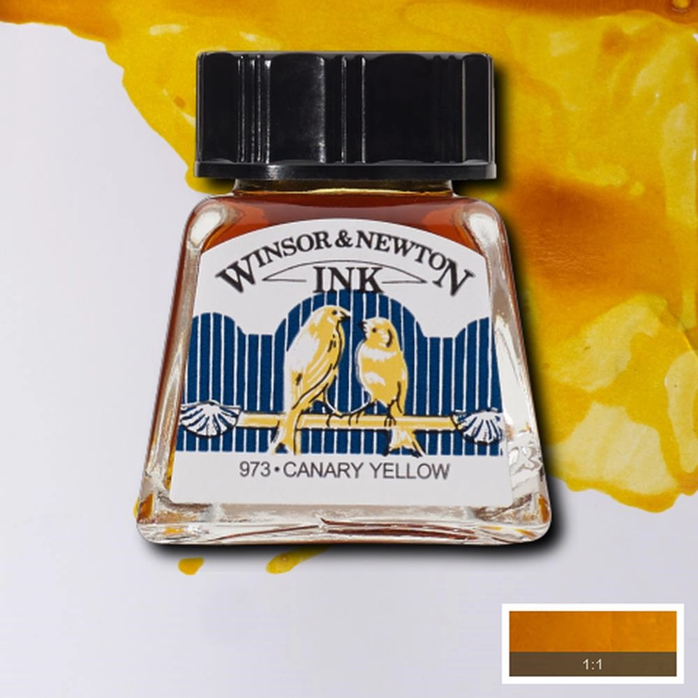 Een Tekeninkt Winsor & Newton 14 ml 123 canary yellow koop je bij Terpen Tijn