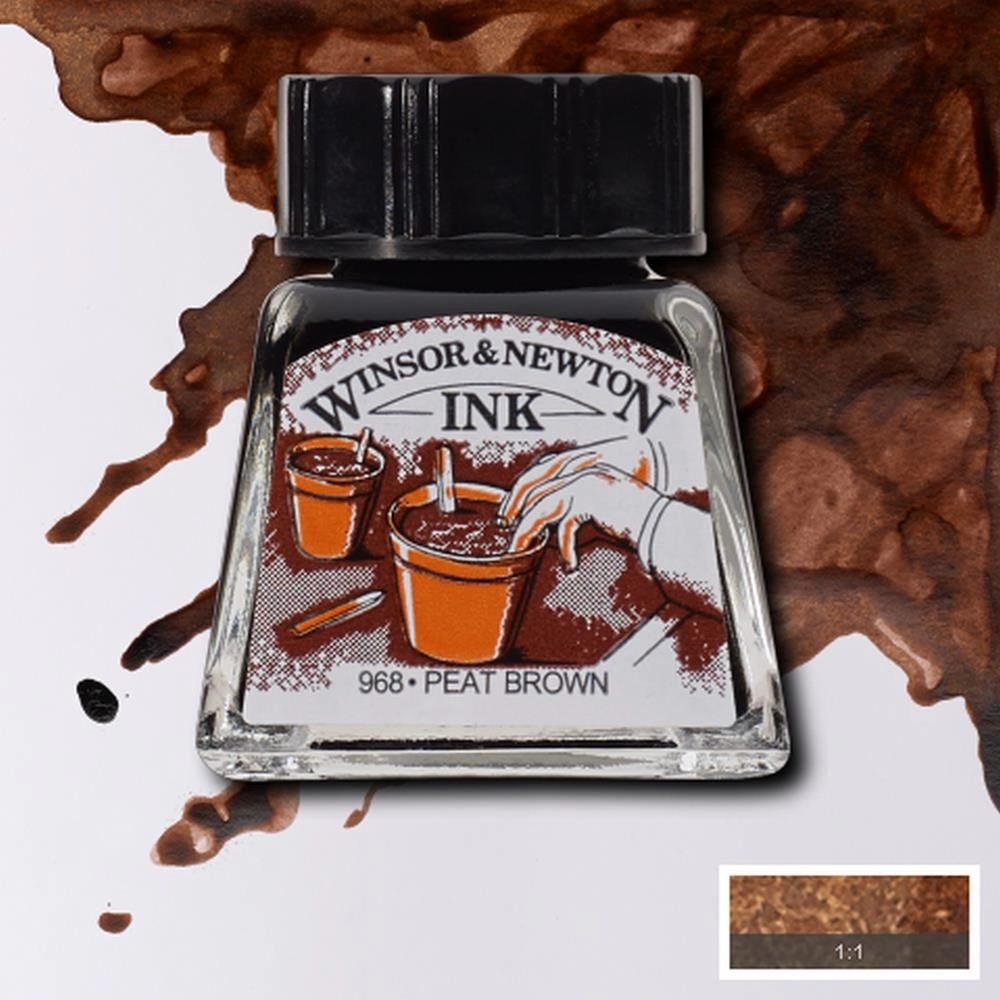 Een Tekeninkt Winsor & Newton 14 ml 469 peat brown koop je bij Terpen Tijn