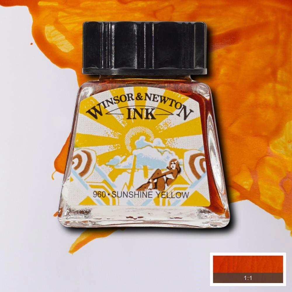 Een Tekeninkt Winsor & Newton 14 ml 633 sunshine yellow koop je bij Terpen Tijn