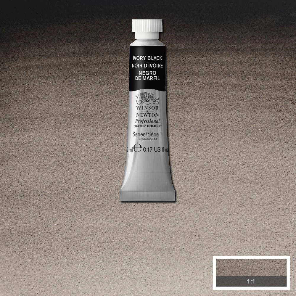 Een Aquarelverf Winsor & Newton Artists 5 ml 331 ivory black koop je bij Terpen Tijn