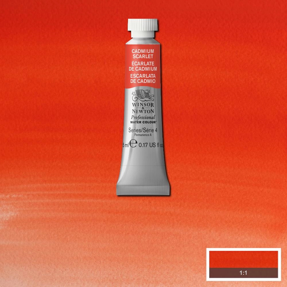 Een Aquarelverf Winsor & Newton Artists 5 ml 106 cadmium scarlet koop je bij Terpen Tijn